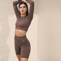 Aim Shorts<Macchiato Ribbed Seamless Biker Shorts