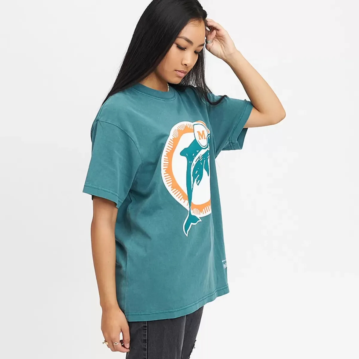 MITCHELL AND NESS Tees & Singlets<Miami Dolphins Vintage Classic Big Logo Tee Unisex