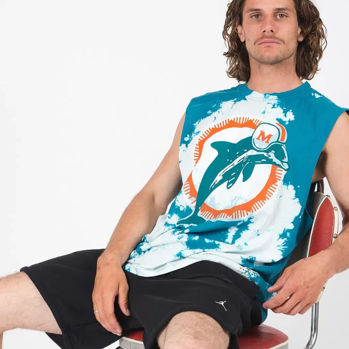 MITCHELL AND NESS Tees & Singlets<Miami Dolphins Vintage Tye Dye Muscle Tank