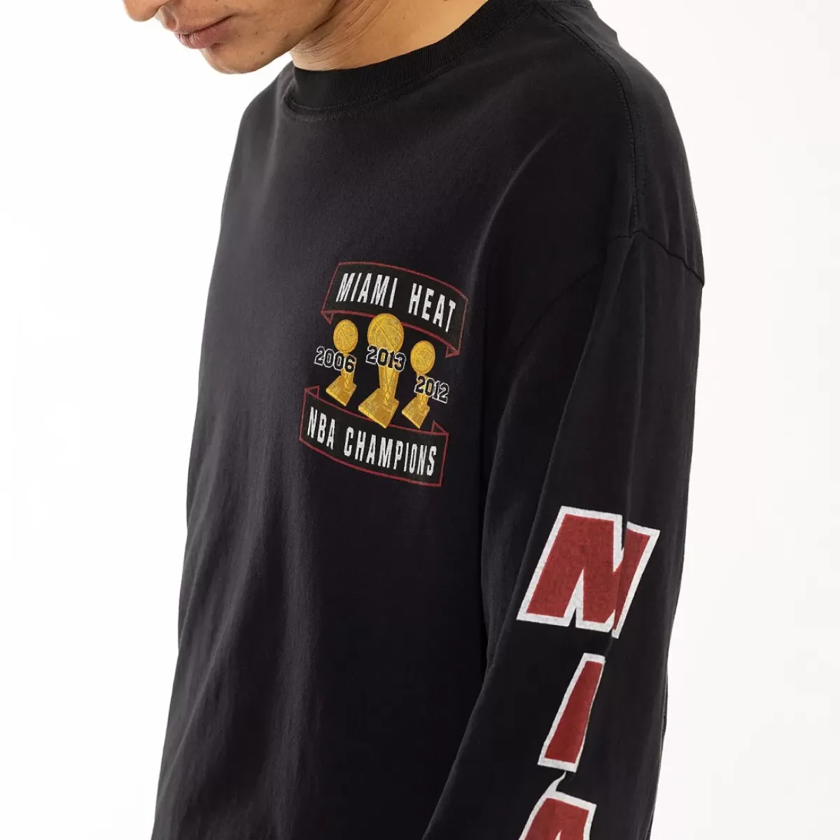 MITCHELL AND NESS Tees & Singlets<Miami Heat Long-Sleeve Tee Unisex