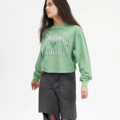 NCAA Tees & Tanks<Michigan State Usl Tennis Crop Long Sleeve Tee