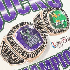 MITCHELL AND NESS Tees & Singlets<Milwaukee Bucks 2021 Champions Tee