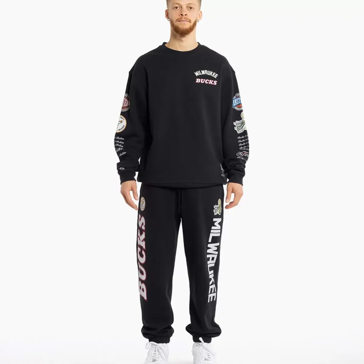 MITCHELL AND NESS Hoodies & Crews<Milwaukee Bucks Conference Crew