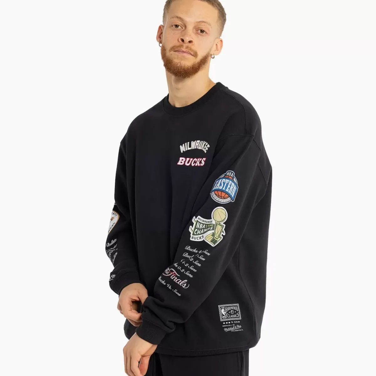 MITCHELL AND NESS Hoodies & Crews<Milwaukee Bucks Conference Crew