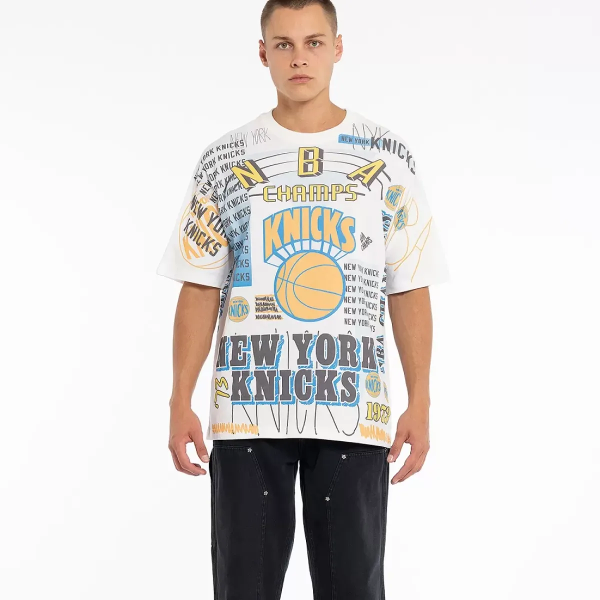 MITCHELL AND NESS Tees & Singlets<New York Knicks Game Over Tee Unisex