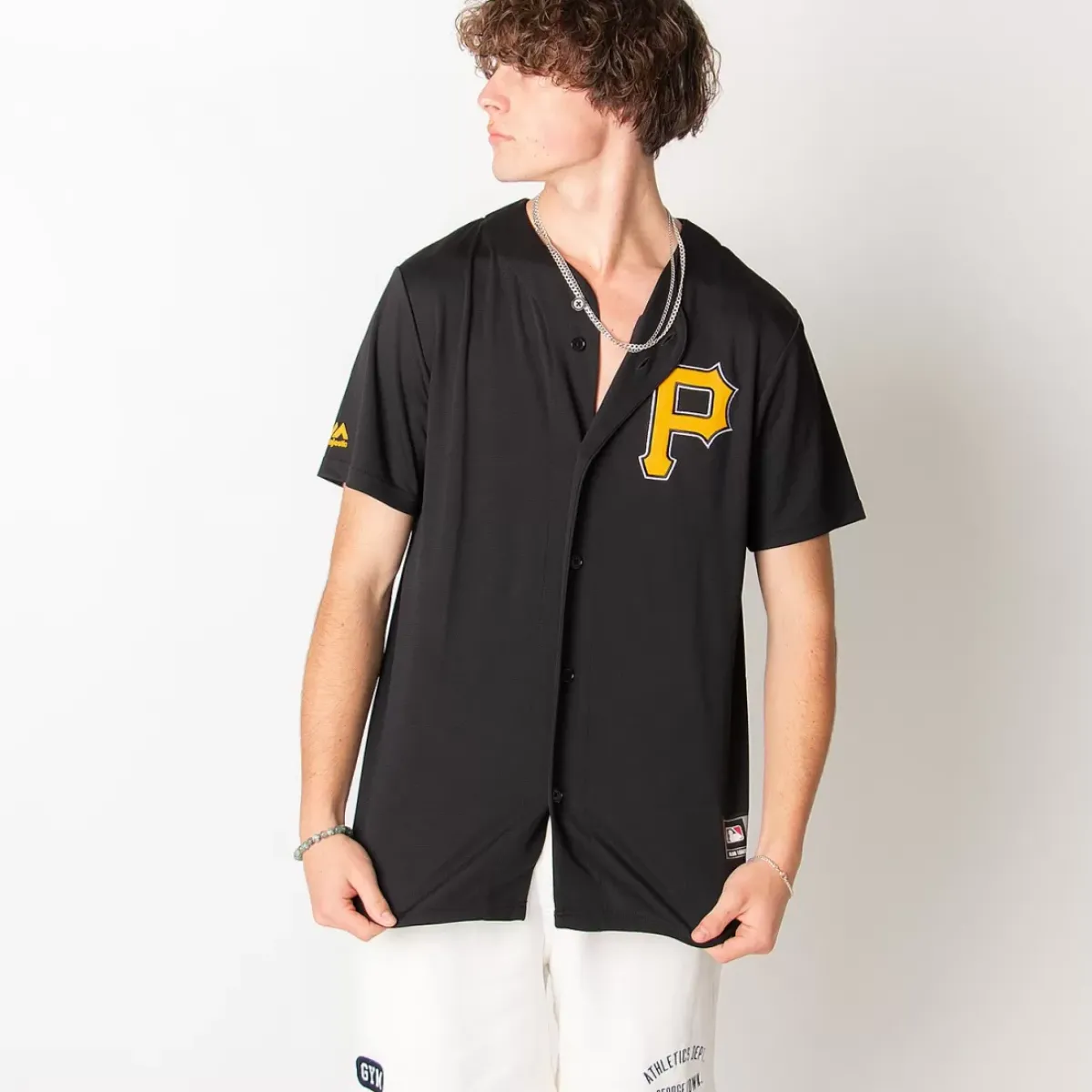 MAJESTIC Tees & Singlets<Pittsburgh Pirates Chest Logo Replica Jersey