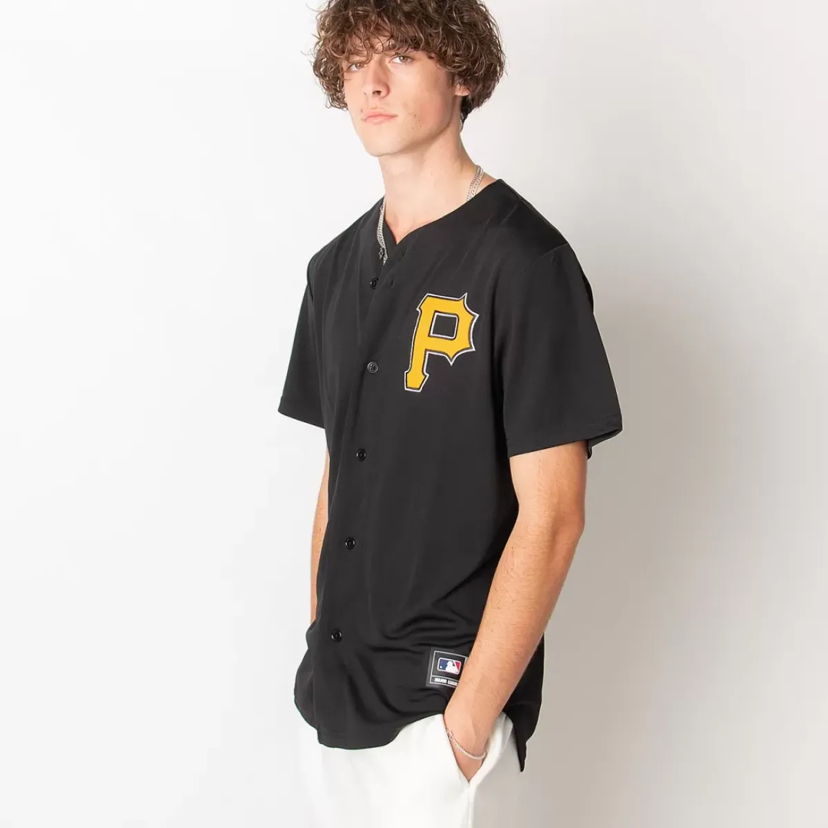 MAJESTIC Tees & Singlets<Pittsburgh Pirates Chest Logo Replica Jersey