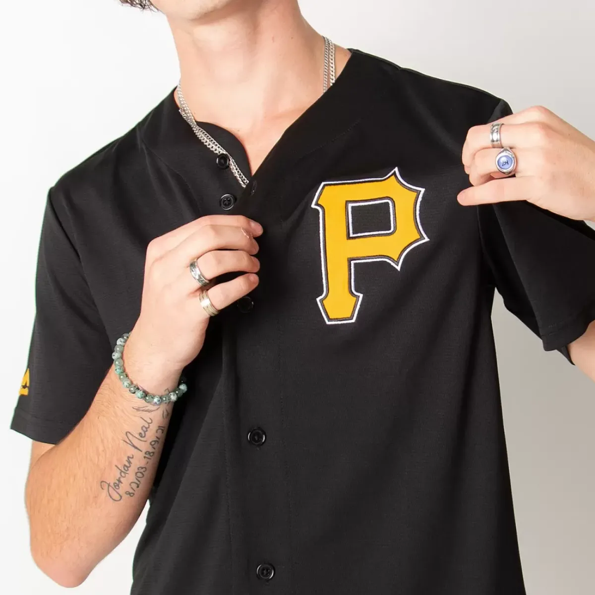 MAJESTIC Tees & Singlets<Pittsburgh Pirates Chest Logo Replica Jersey