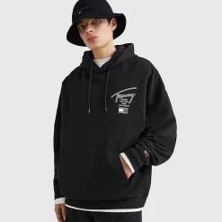 TOMMY HILFIGER Hoodies & Crews<Relaxed Back Logo Terry Hoodie