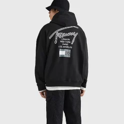 TOMMY HILFIGER Hoodies & Crews<Relaxed Back Logo Terry Hoodie