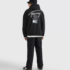TOMMY HILFIGER Hoodies & Crews<Relaxed Back Logo Terry Hoodie