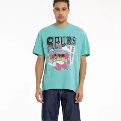 MITCHELL AND NESS Tees & Singlets<San Antonio Spurs Brush Off Tee Unisex