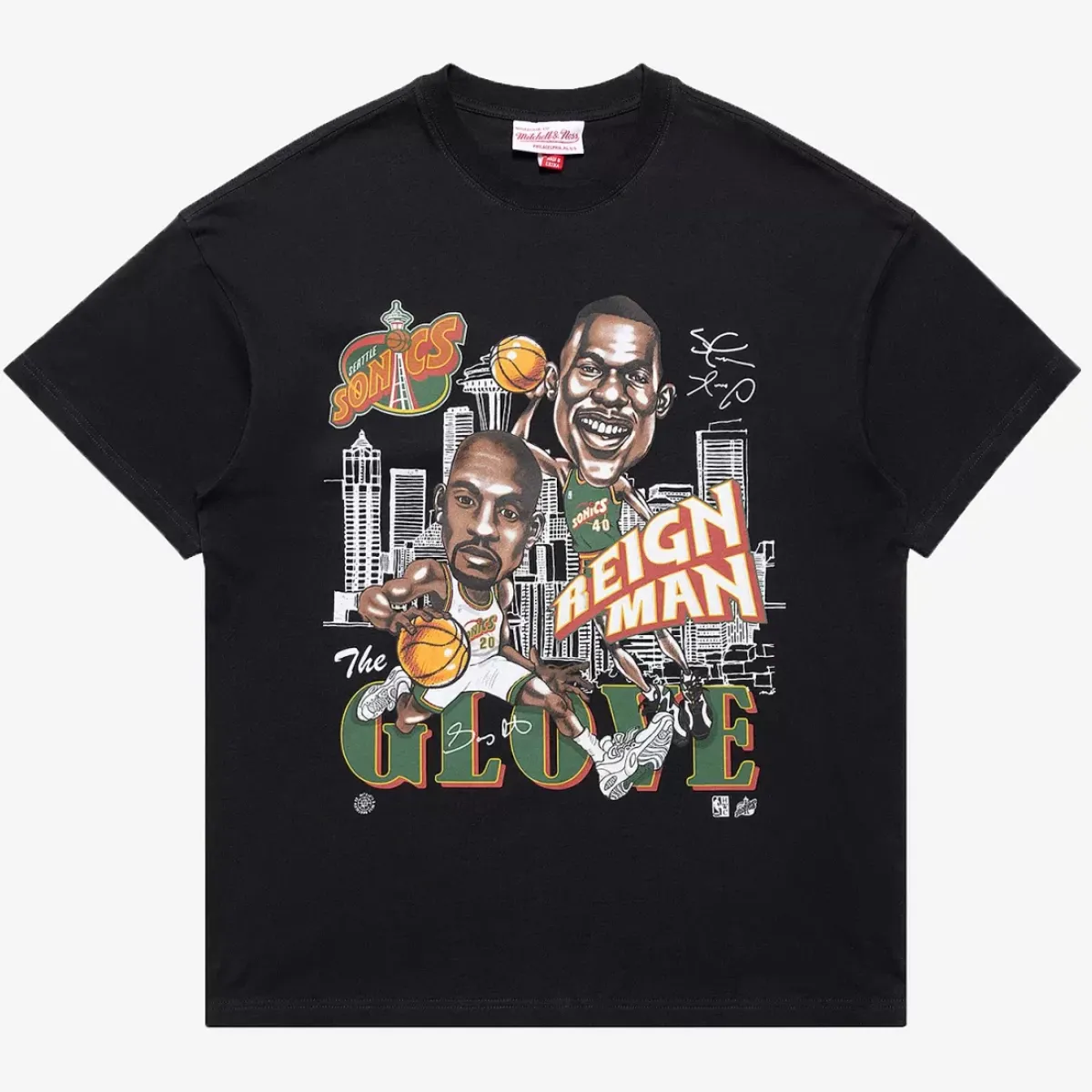 MITCHELL AND NESS Tees & Tanks<Seattle Supersonics Caricature Tee Unisex