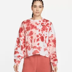 Nike Hoodies & Crews<Sportswear Oversized Fleece Tie-Dye Crew Sweatshirt
