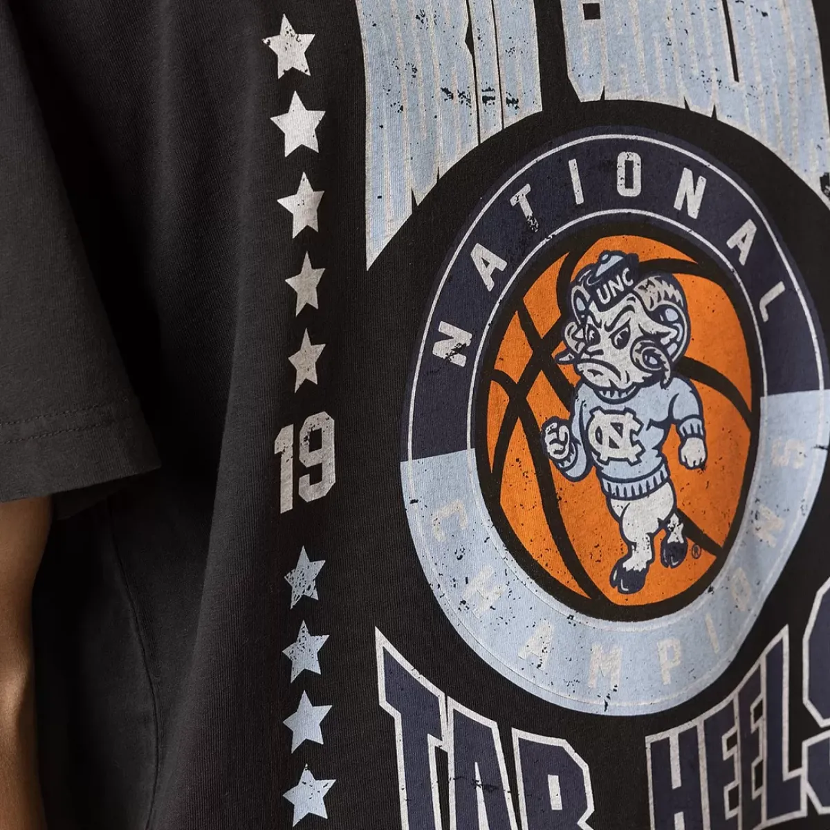 MITCHELL AND NESS Tees & Singlets<University Of North Carolina Star Team Vintage Tee Unisex