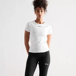 Aim Tees & Tanks<White Soft Basic Short Sleeve Top